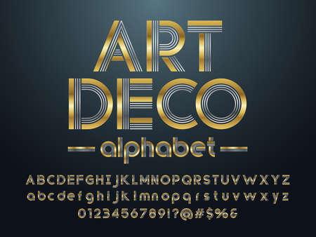 Modern abstract alphabet design with uppercase, lowercase, numbers and symbolのイラスト素材