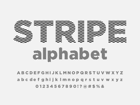 vector of checker style alphabet design with uppercase, lowercase, number and symbolsのイラスト素材