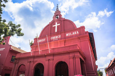 Melaka, Malaysia - July 28 2019: Christ Church Malacca is an 18th-century Anglican church in the city of Malacca City, Malaysia.のeditorial素材