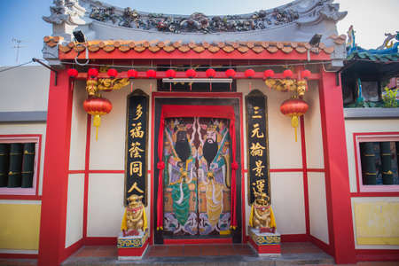 Malacca, Malaysia - July 28 2019: The facade of San duo Chinese Temple at Chinatown Melaka, Malaysiaのeditorial素材