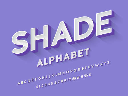 Vector of stylized modern alphabet design with uppercase, numbers and symbolsのイラスト素材