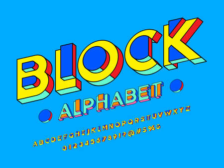 Vector of modern abstract alphabet design uppercase, numbers and symbolsのイラスト素材