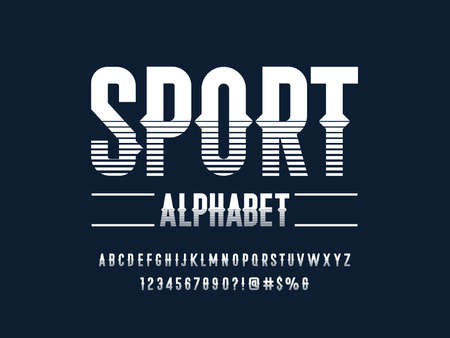 Retro style alphabet design with uppercase, numbers and symbolsのイラスト素材
