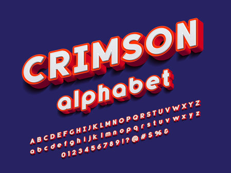 Vector of stylized modern bold alphabet design with uppercase, numbers and symbolsのイラスト素材