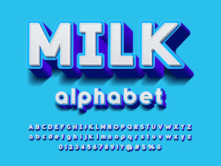 Vector of stylized modern bold alphabet design with uppercase, numbers and symbolsのイラスト素材