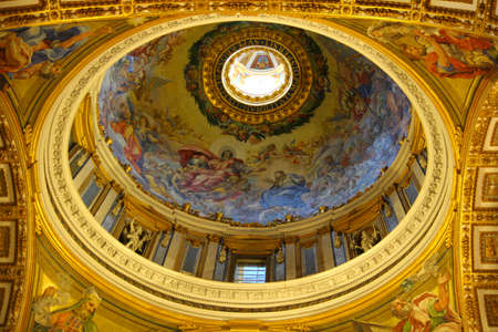 One of the many exquisite ceiling paintings in St Peter Basilicaの写真素材