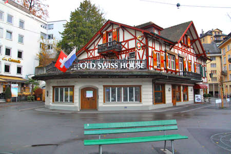 The Old Swiss House, Lucerne Switzerlandの写真素材