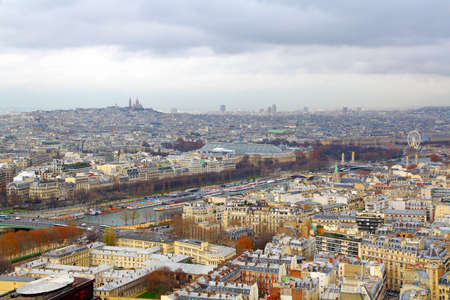 Bird eye view of the city of Paris from the Effiel Tower, Franceの写真素材