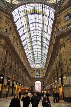 The Galleria Vittorio Emanuele II, one of the oldest shopping malls_Milanの写真素材