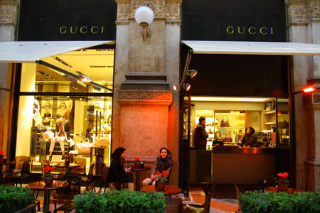 Gucci cafe, Galleria Vittorio Emanuele IIのeditorial素材