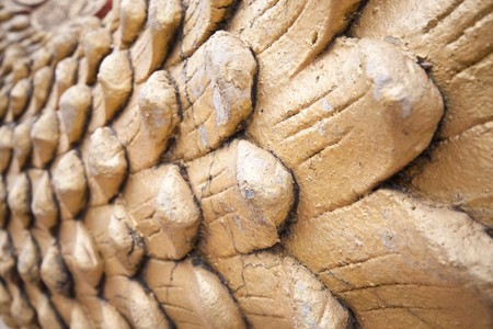 dragon skin texture in thai templeの写真素材
