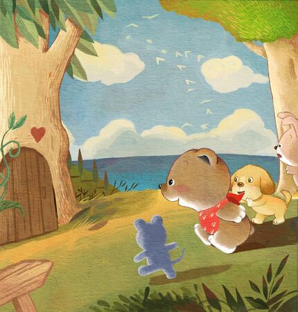 Small animals having fun togetherの写真素材