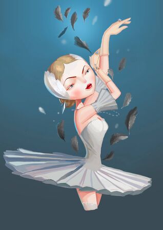 illustration of a ballet girlの写真素材