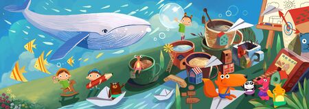 Wall painting designの写真素材
