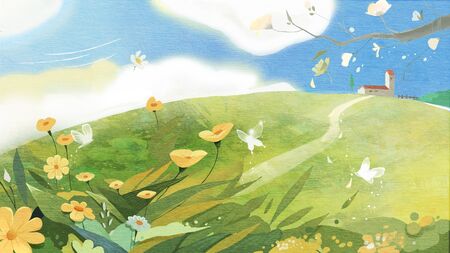 spring concept illustrationの写真素材