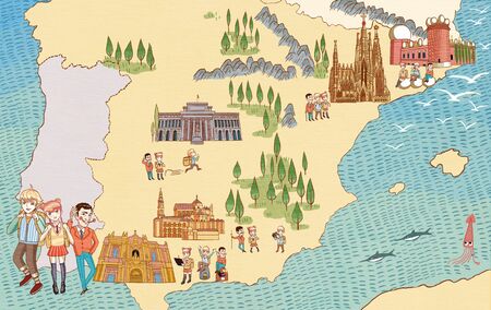concept illustration of Spain vacationの写真素材