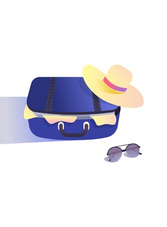 Suitcase for vacation conceptのイラスト素材