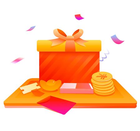 Gift package  concept illustrationのイラスト素材