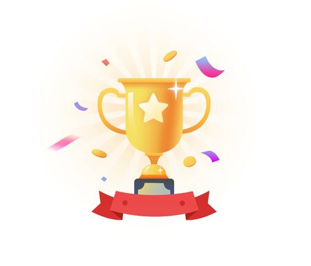 Trophy on white backgroundのイラスト素材