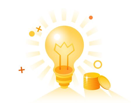 Business concept - lightbulb and coinsのイラスト素材