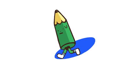 illustration of running pencilの写真素材