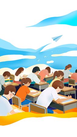 Students having examinationの写真素材