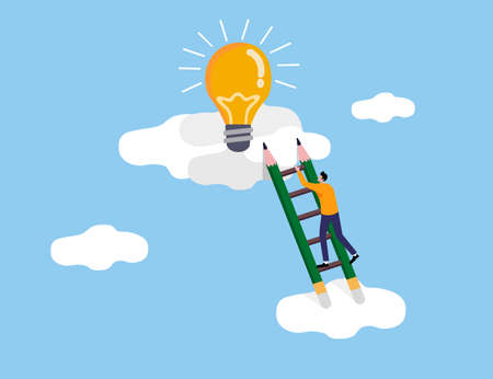 Found a good idea conceptのイラスト素材