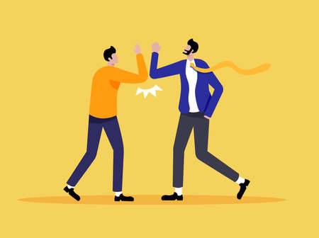 Two men saying helloのイラスト素材