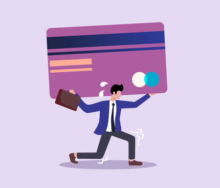 Illustration of Credit card pressure and excessive debt conceptのイラスト素材