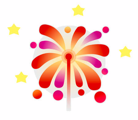 A firework skyrocketingのイラスト素材