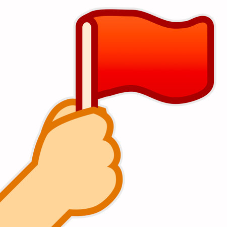 A hand waving a red flag