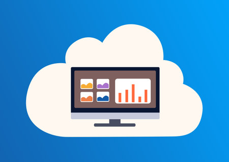 A computer screen show anylysis chart, big data conceptのイラスト素材