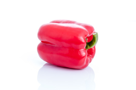Fresh sweet pepper,bell pepper or capsicum on white backgroundの写真素材