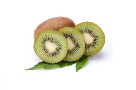 Kiwi fruit isolated on white backgroundの写真素材