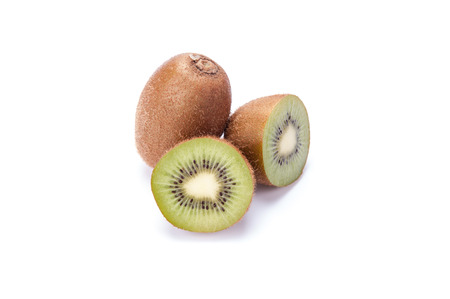 Kiwi fruit isolated on white background, macroの写真素材