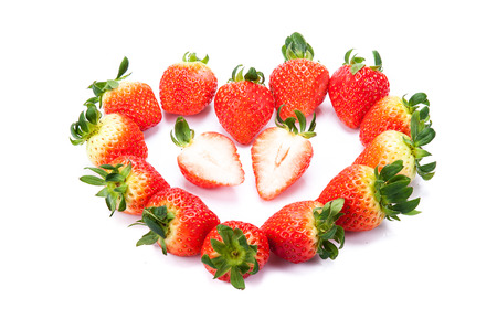 Strawberry on white backgroundの写真素材
