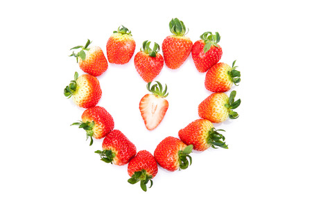 Strawberry on white backgroundの写真素材