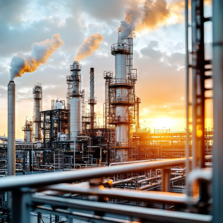 Factory Emitting Rising Smokeの素材