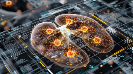 This captivating image showcases a brain filled with numerous neurons, intricately detailed to highlight the complexity of human neural networks. The X-ray style presentation deepens the viewer's understanding of science and medicine, illustrating the essential role neurons play in brain function and overall cognition. It evokes curiosity about neuroscience and its medical implications.の素材