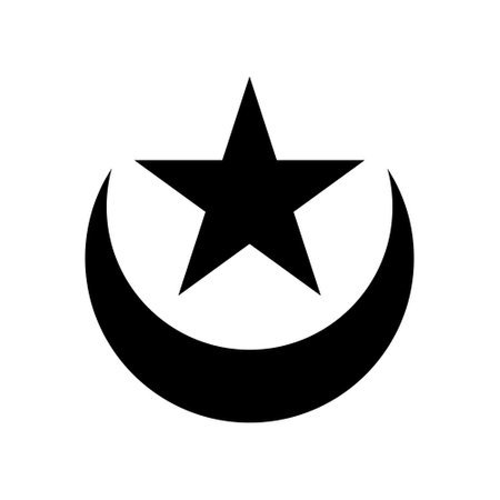 illustration of a crescent moon and star. Islamic symbol. Islamic icons can be used for the month of Ramadan, Eid and Eid Al-Adha. for logo, website and poster designs. vectorのイラスト素材