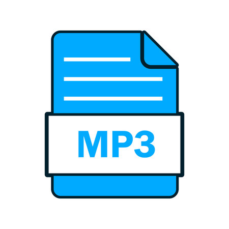 mp3 format icon vector illustration. mp3 file icon isolated on white background and easy editable.