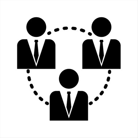 Flat Line Icons Office and Business. people connected on the team line icons collection. isolated on white background.のイラスト素材