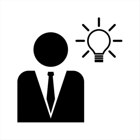 Flat Line Icons find ideas. Finance and business line sign. isolated on white background.のイラスト素材