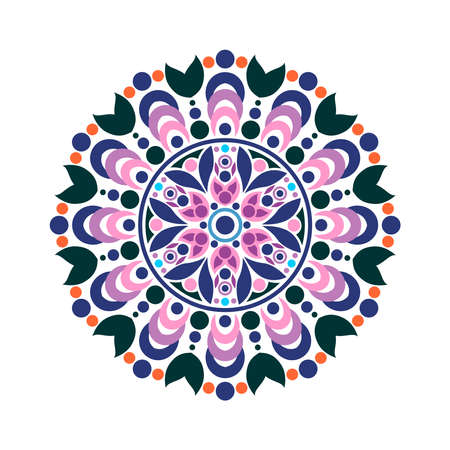 This is a work of mandala art made in as much detail as possible and combined with fariatic colors to create the maximum shape. files in eps formatのイラスト素材