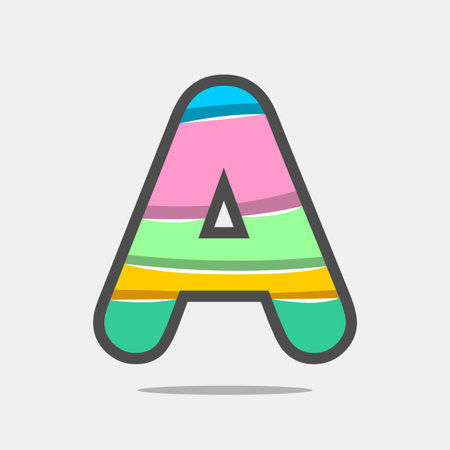Letter font icon and logo template. New design and elegant typographic concept. Multy Colour. File EPS.のイラスト素材