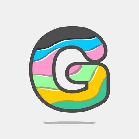 Letter font icon and logo template. New design and elegant typographic concept. Multy Colour. File EPS.のイラスト素材