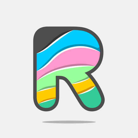 Letter font icon and logo template. New design and elegant typographic concept. Multy Colour. File EPS.のイラスト素材