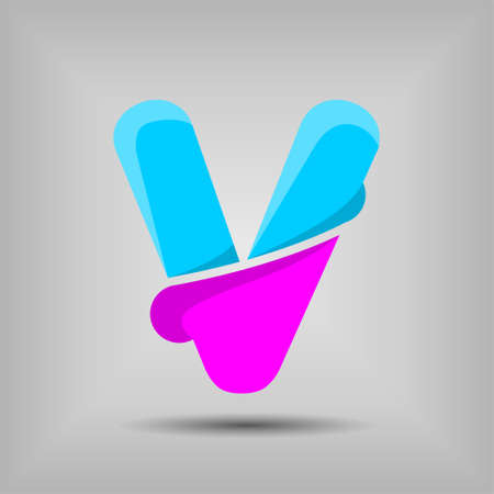 Letter font icon and logo template. New design and elegant typographic concept. Multy Colour. File EPS.の写真素材