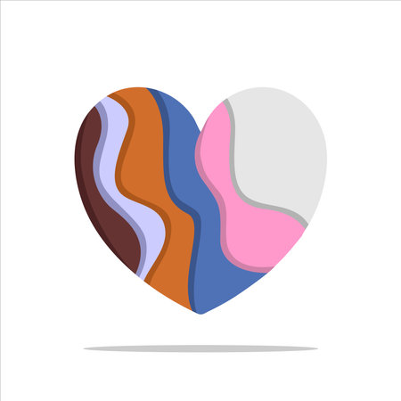 Colorful abstract heart on white background. Vector illustration for your designのイラスト素材