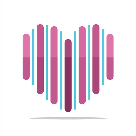 abstract geometric heart on a white background, vector illustration, eps 10のイラスト素材